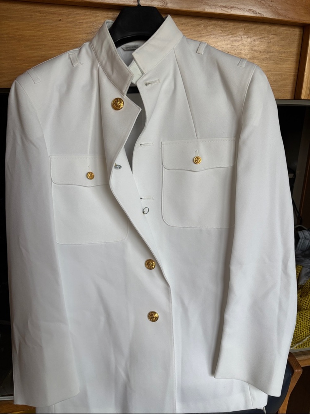 Men's Navy Officer Choker Whites Jacket -New With Tags